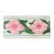 Handmade Multicolored Ceramic Tile With Pink Flowers