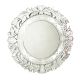 Handmade Silver Glass Round Floral Frame Etched Venetian Mirror