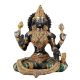 Handmade Black Brass Goddess Laxmi Statue With Gold Detailing