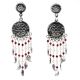 Handmade Oxidized Silver Dangle Earrings for Women And Girls With Red Stones
