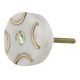White Round Gold Marble Stone Cabinet Knobs