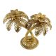 Golden Double Palm Tree Aluminium Candle Stand