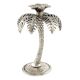 Silver Single Palm Tree Aluminium Candle Stand