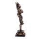 Handmade Black Patina Brass Dancing Krishna On Kaliya Nag Statue
