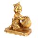 Handmade Golden Brass Krishna Makhan Chor Statue