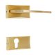 Handmade Brushed Gold Brass Mortise Door Lock Handle Set