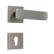 Handmade Nickel Brushed Contemporary Design Square Mortise Door Lock Handle Set