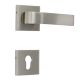 Handmade Stainless Steel Finish Square Brass Mortise Door Handle Set