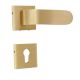 Handmade Solid Brass Brushed Yellow Gold Mortise Door Lock Handle Set