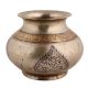 Handmade Silver Polish Brass Lota With Engraved Floral Design