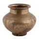 Handmade Brown Brass Engraved Hindu God Figure Water Pot