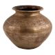 Handmade Rust Finish Brass Water Pot With Floral Border