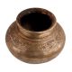 Handmade Rust Finish Brass Water Pot With Floral Border