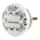 Princess Word Flat Ceramic Cabinet knobs