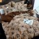 Floral Brown Micro Fabric Double Bed Sheet With  2 Pillow Covers