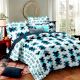 Living Concept Cotton Blue Geometric Print Double Bed Bed sheet With 2 Pillow Covers