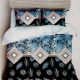 Blue Leaves Micro Fabric Double Bed Sheet With 2 Pillow Covers