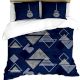 Blue Triangle Design Cotton Double Bed sheet With 2 Pillow Covers
