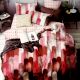 Rust and Pink Abstract Micro Fabric Double Bed sheet with 2 Pillow Covers