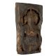 Hand-Carved Black Wood Abstract Ganesha Relief Sculpture