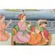 Indian Canvas Mogul Empire Harem Folk Painting