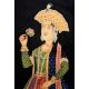Canvas Mughal Painting Of Empress Mumtaz Smelling A Flower