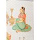 Handmade Canvas Painting Of Mughal Couple On Terrace