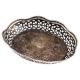 Hand Carved Blackened Silver Brass Oval Dish