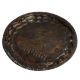 Handmade Brown Brass Gandhiji And Jai Bharat Embossed Plate