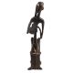 Handcrafted Black Brass African Tribe Musician Elongated Statue
