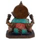 Handcrafted Multicolored Brass Sitting Lord Ganesha Statue