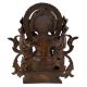 Handmade Brown Brass Sitting Ganesha Statue With Intricate Design