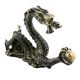 Handmade Black Patina Brass Dragon Statue With A Ball