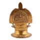 Handmade Golden Brass Gajalaxmi Vilakku or Lakshmi Oil Lamp Diya