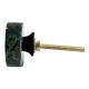 Forest Green Round Brass Marble Stone Cabinet Knobs