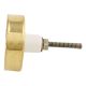 Pink White Stone Brass Plated Dresser Knobs