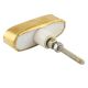 White Capsule Stone Brass Dresser Knobs