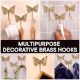 Handmade Golden Brass Butterfly Wall Mounted Hook for Hanging Clothes