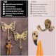 Handmade Golden Brass Butterfly Wall Mounted Hook for Hanging Clothes
