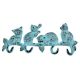 Turquoise Distressed Cats Iron Hook