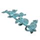 Turquoise Distressed Cats Iron Hook