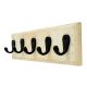 Black Iron Ivery Wooden Wall Hooks
