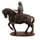 Handmade Black Metal Indian Lady Warrior On Horse Statue