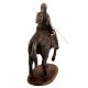 Handmade Black Metal Indian Lady Warrior On Horse Statue