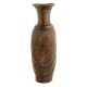 Hand Carved Antique Brown Brass Flower Vase
