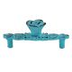 Turquoise Rose Distressed Iron Pull Cabinet Handles