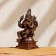 Handmade Brown Brass Lord Narasimha with Goddess Lakshmi Statue