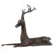 Handmade Brown Brass Sitting Deer Statue