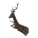 Handmade Brown Brass Sitting Deer Statue