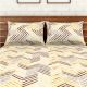 Spaces 104 TC Cotton Brown Double Bed Sheet with 2 Pillow Covers